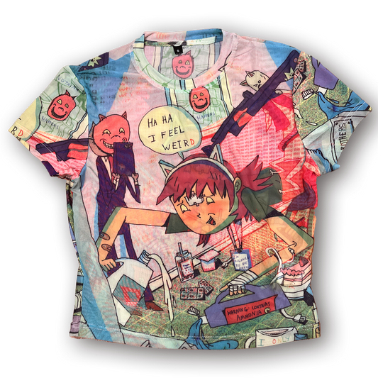 Ha Ha I Feel Weird Mesh Tee