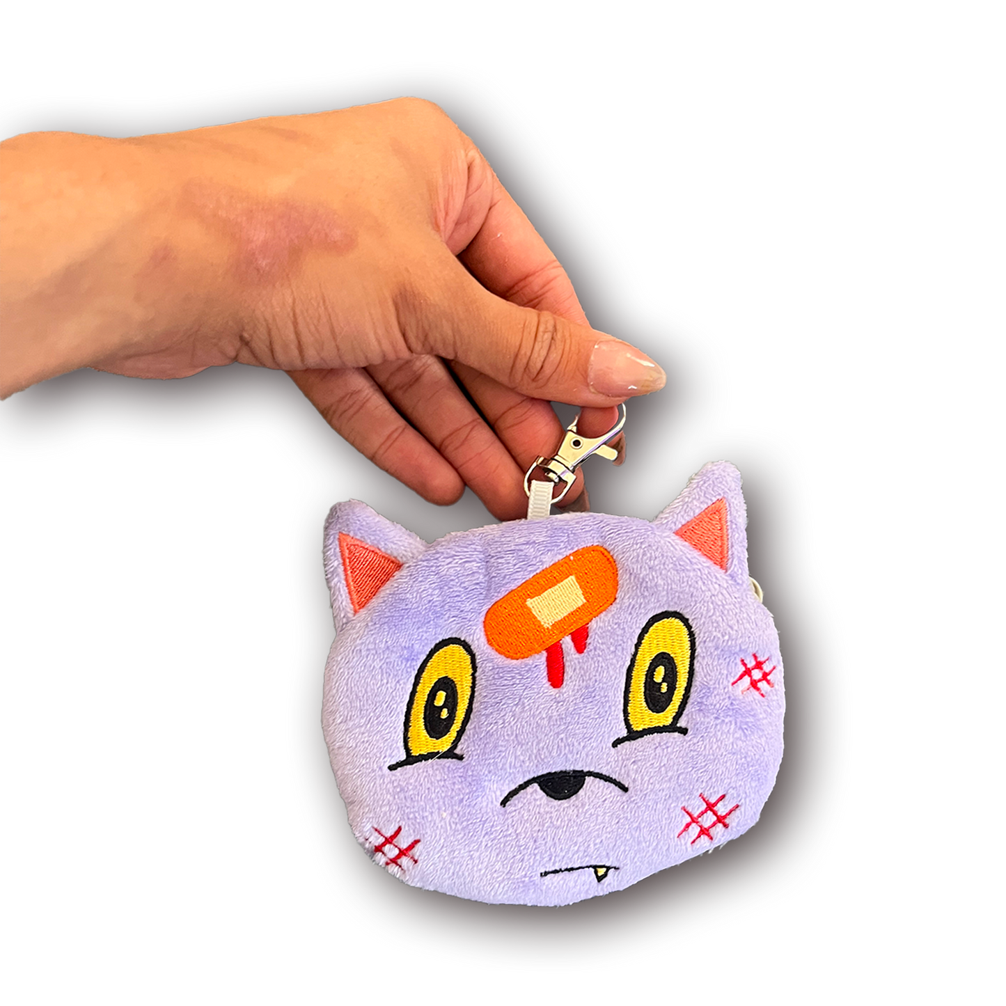Knowledge Cat Zip Pouch Keychain